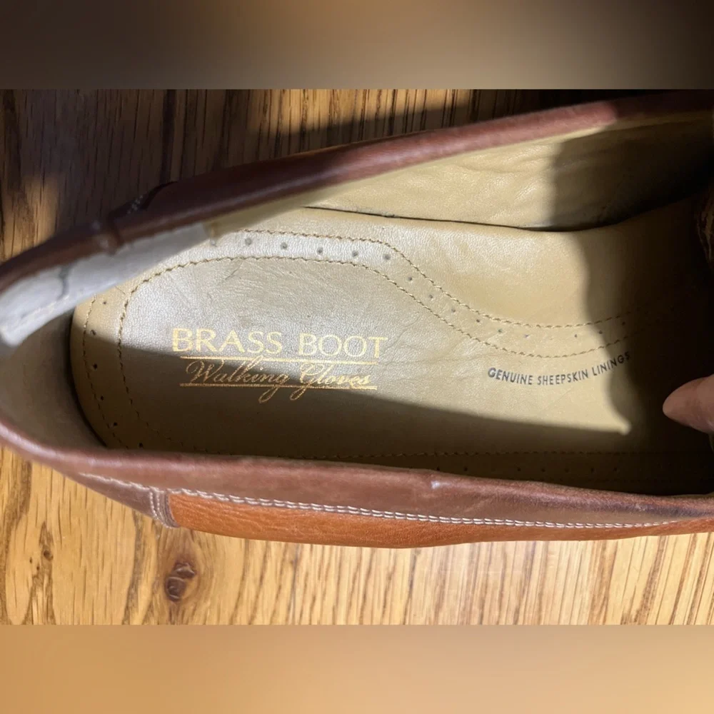 Brass Boot Walking Gloves Brown Loafer Leather Tassel Mens 12W